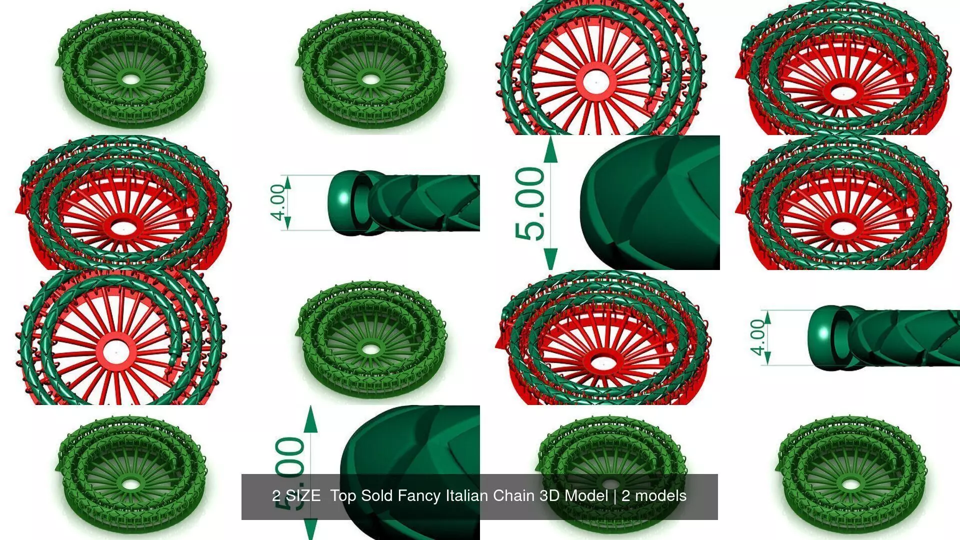 2 SIZE  Top Sold Fancy Italian Chain 3D Model 3D Model Collection_1