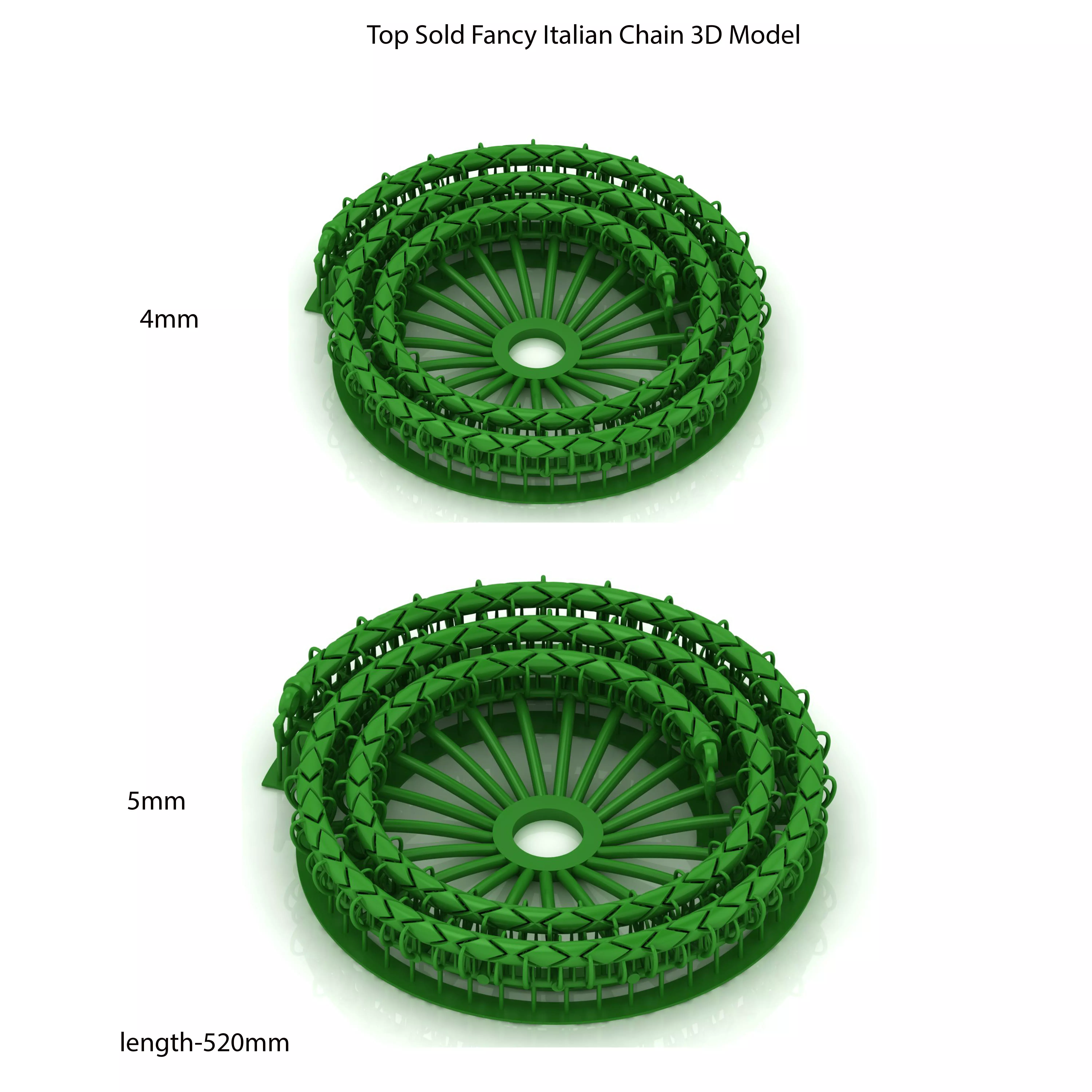 2 SIZE  Top Sold Fancy Italian Chain 3D Model 3D Model Collection_0