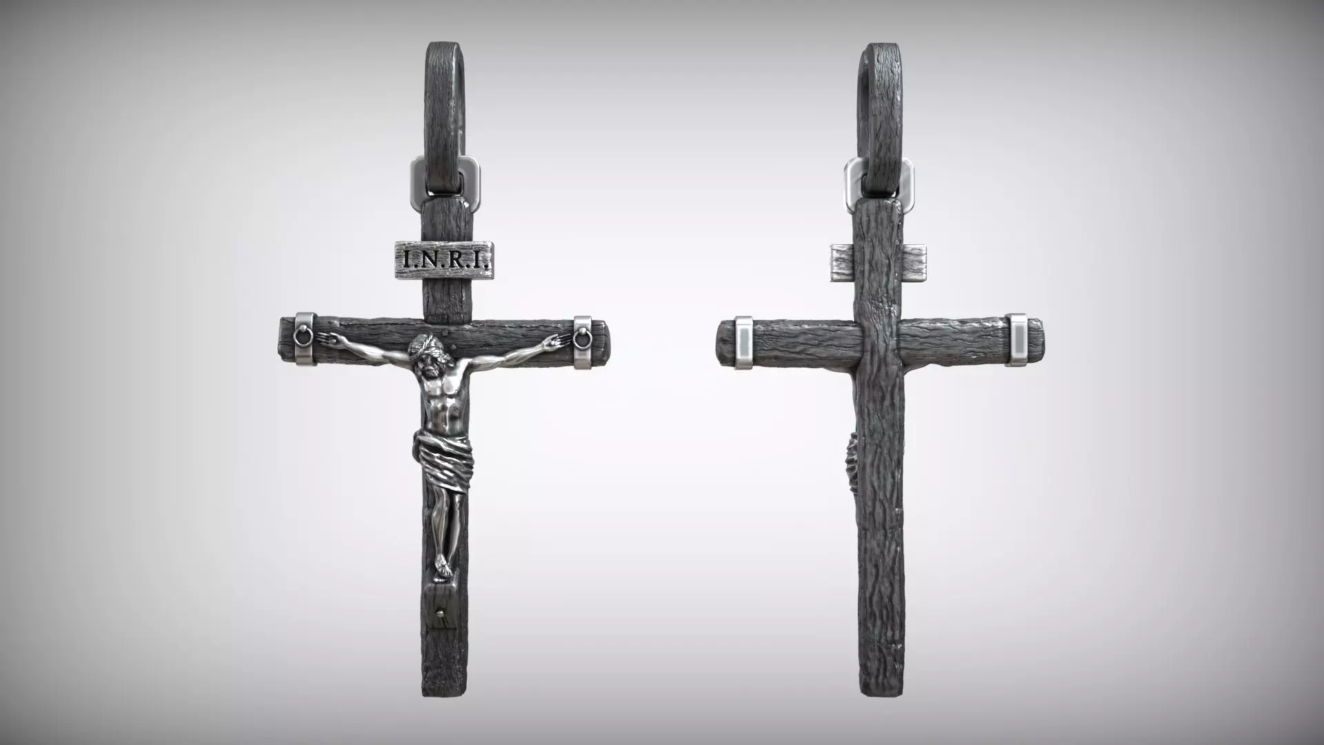 Jesus Christ Crucifixion Christian Cross Pendant 3D print model