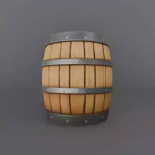 Stylized Wooden Barrel  Environment Prop