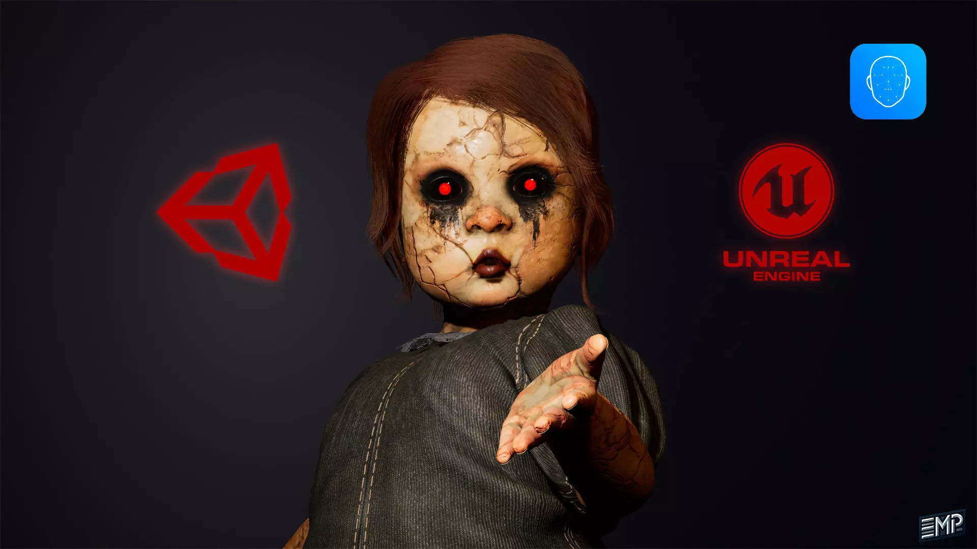 The  Scary toy game character for Horror games Low-poly 3D model_0