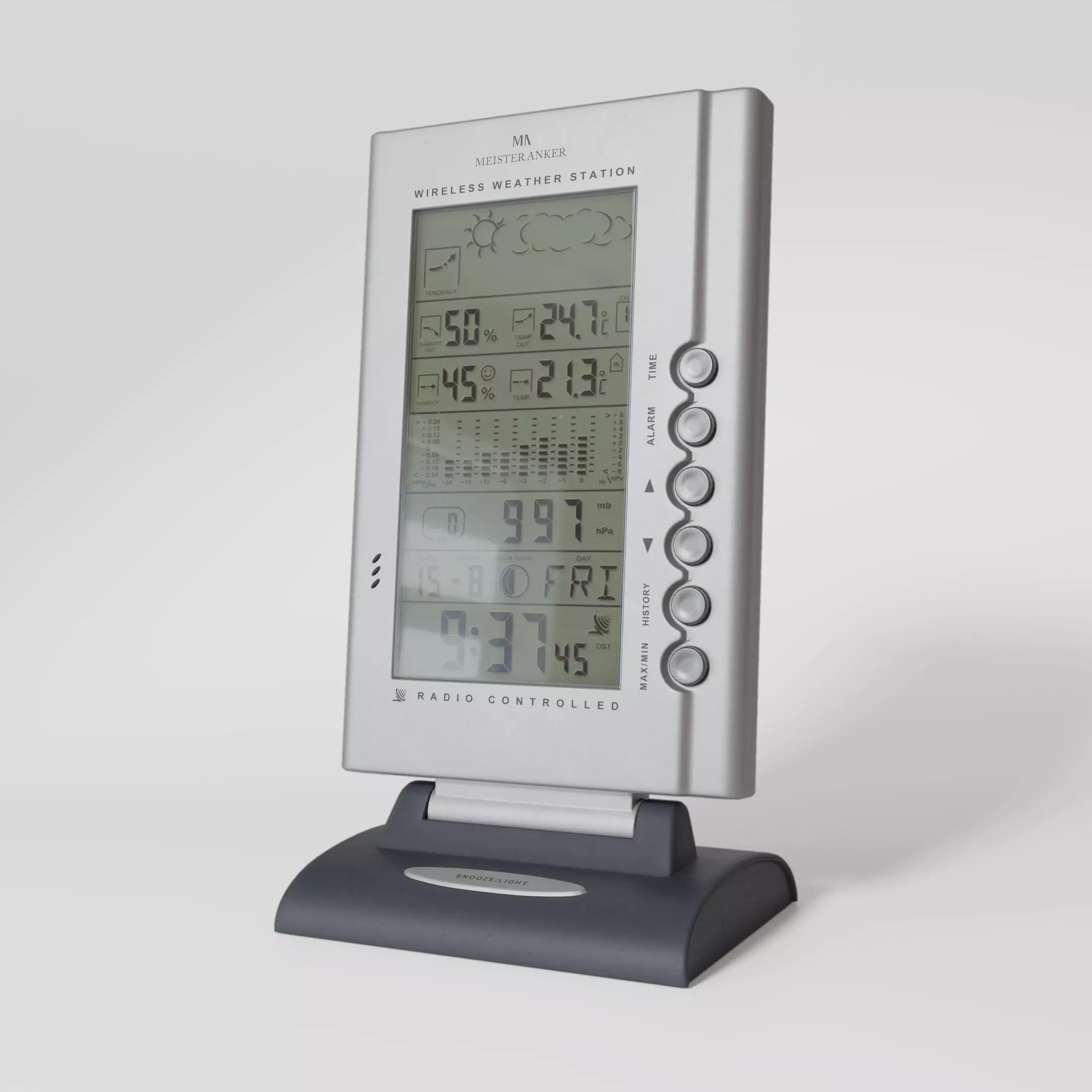 Retro LCD Weather Station with Forecast Free low-poly 3D model_0