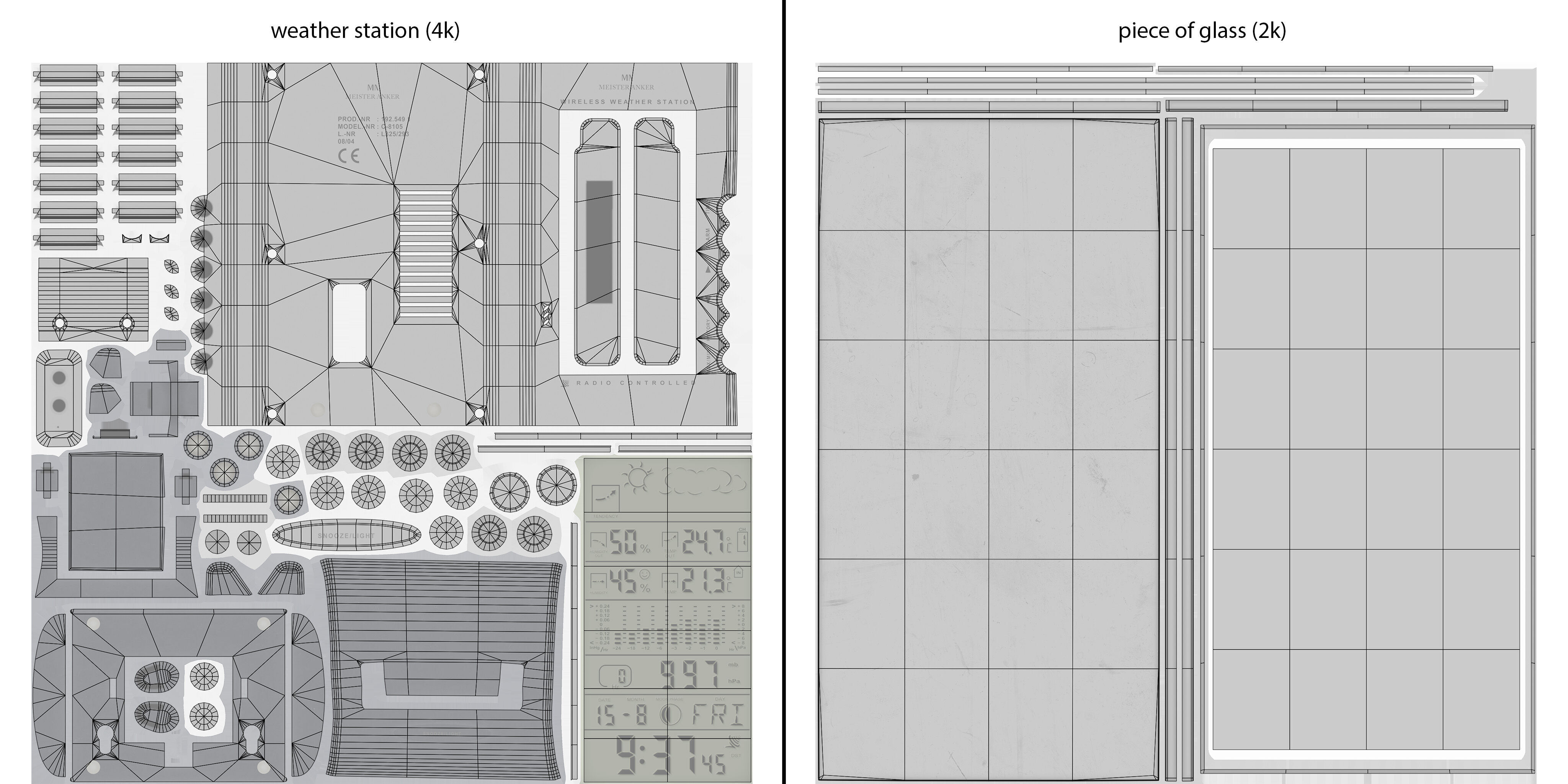 Retro LCD Weather Station with Forecast Free low-poly 3D model_7
