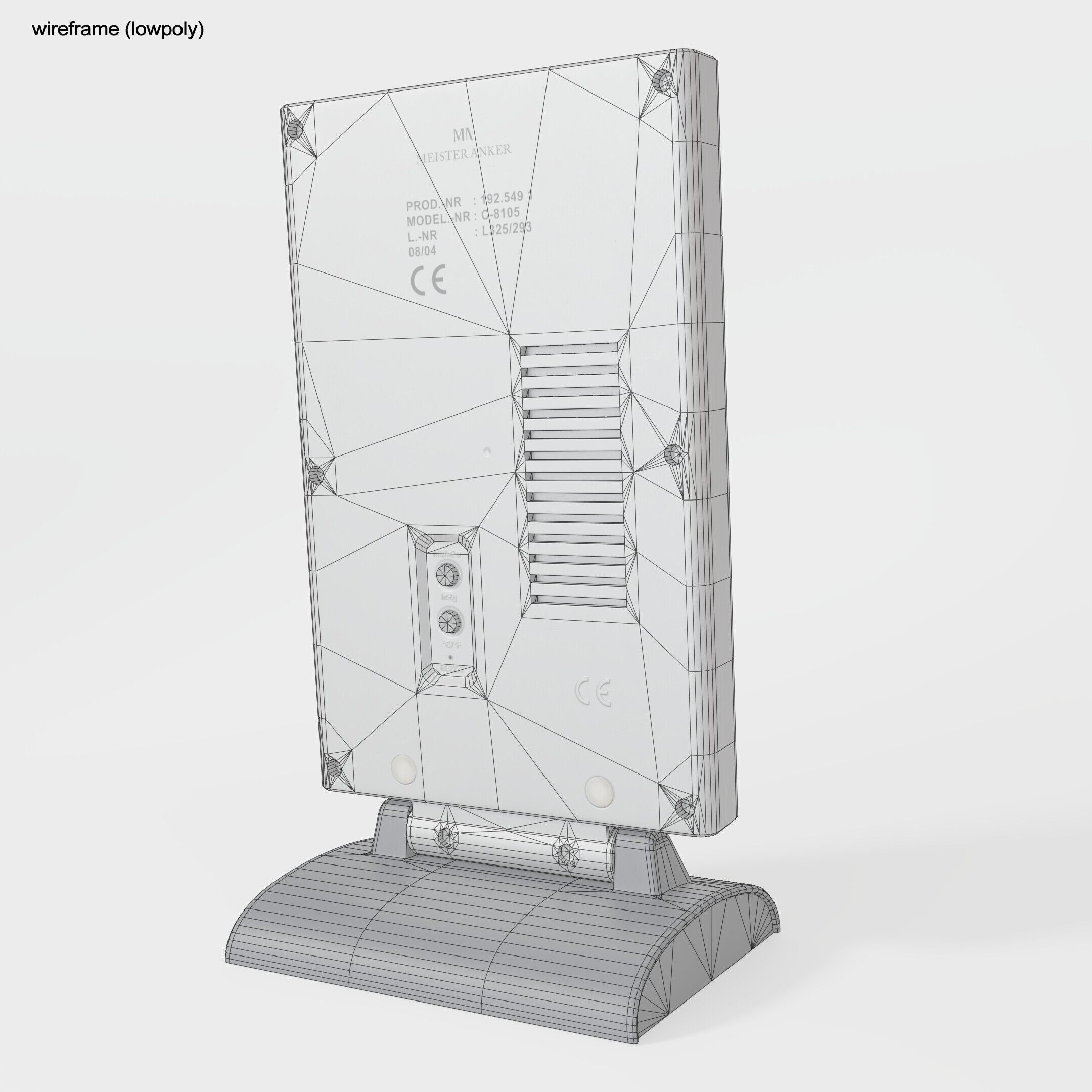 Retro LCD Weather Station with Forecast Free low-poly 3D model_9