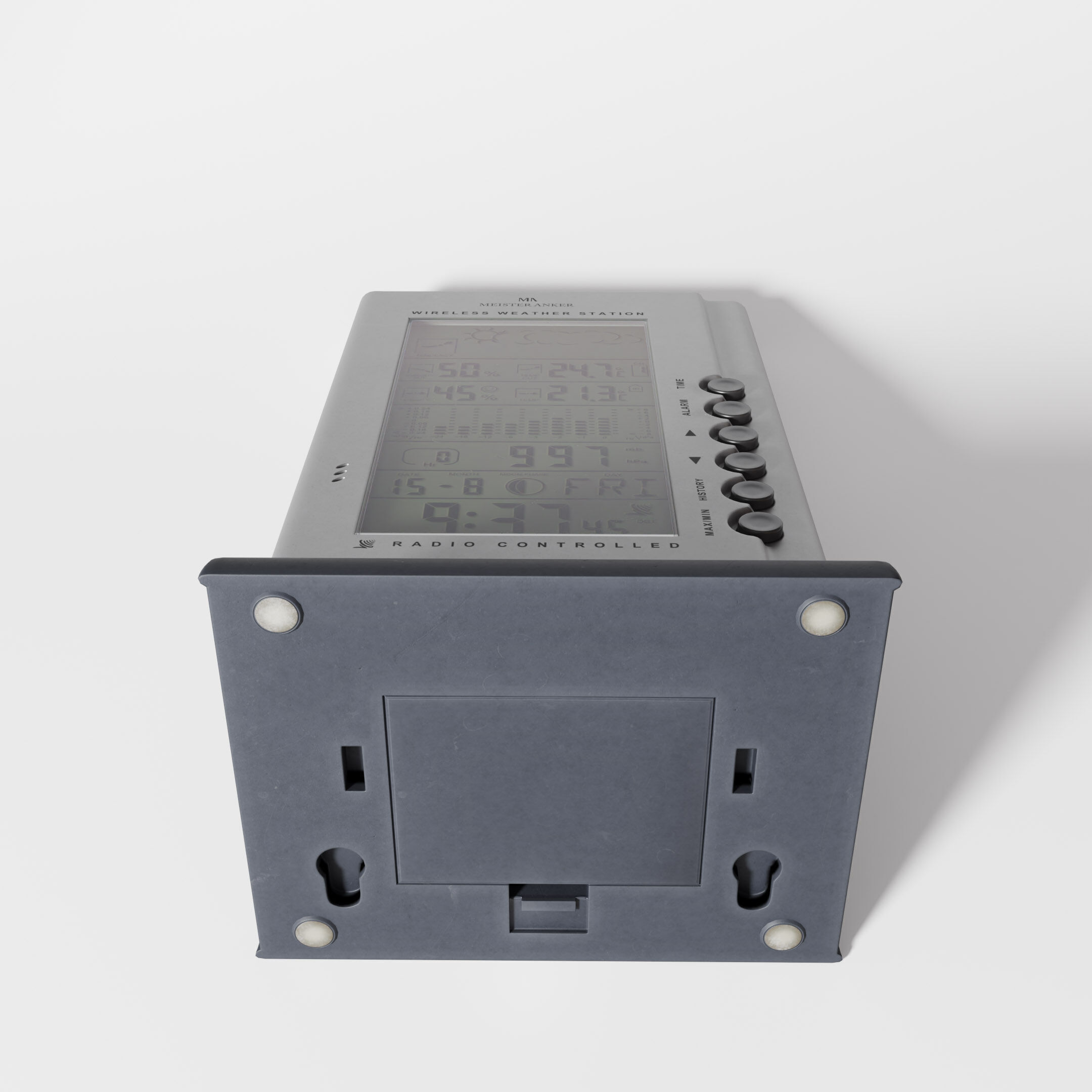 Retro LCD Weather Station with Forecast Free low-poly 3D model_5