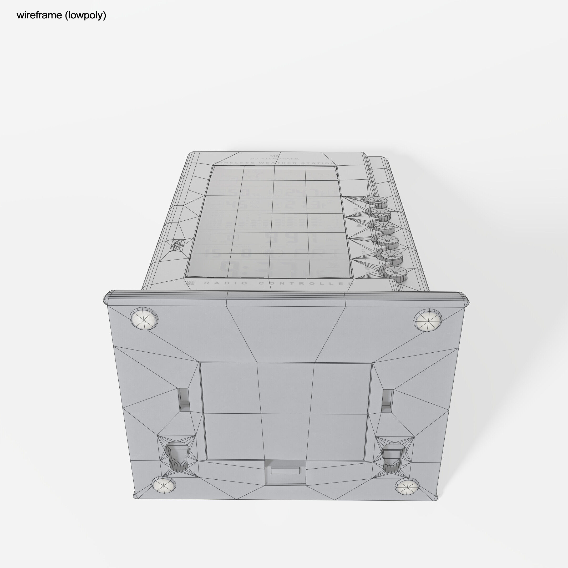 Retro LCD Weather Station with Forecast Free low-poly 3D model_12