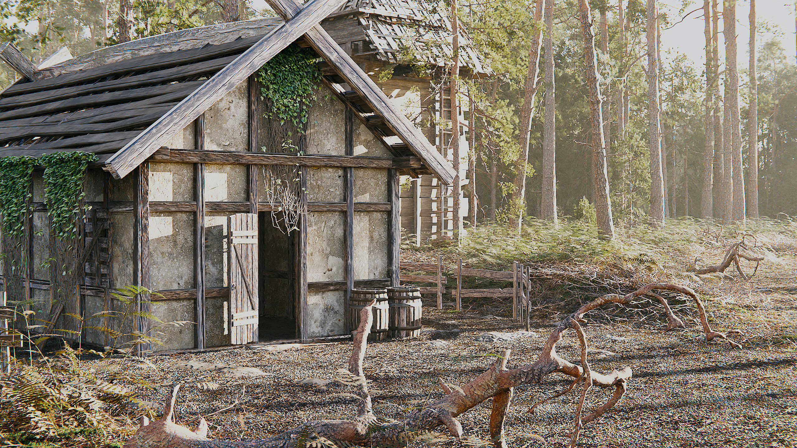 Pine Forest Realistic Scene 3D model_3