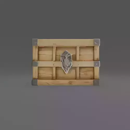 Stylized Wooden Treasure Chest Game Ready Low Poly Prop
