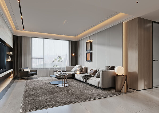 modern living room interior scenes 84 3D model