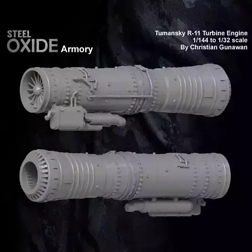 Miniature  Russian Tumansky R-11 jet engine for 3D printing 3D print model