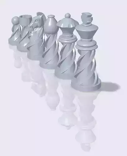 Chess Set Pieces Spiral