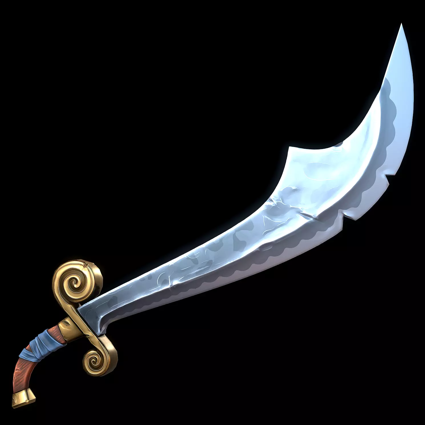 Stylized Scimitar Low-poly 3D model