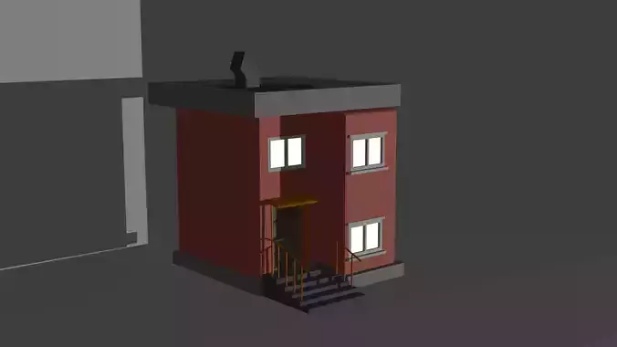 3D Model Description Small Brick House