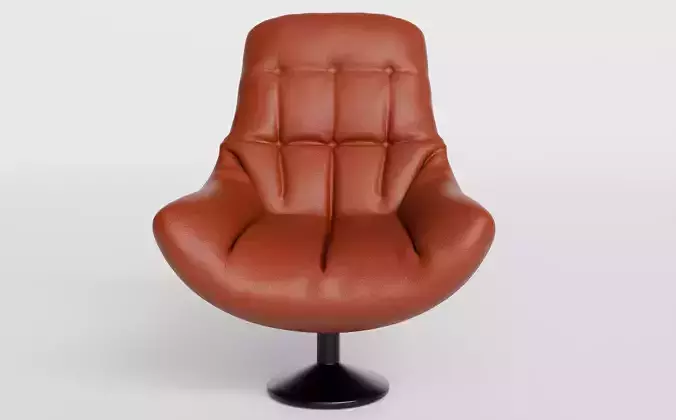 Realistic Red Leather Chair 3D Model  High-Quality Low-poly 3D model