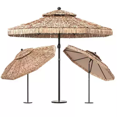 costway straw Parasol Umbrella