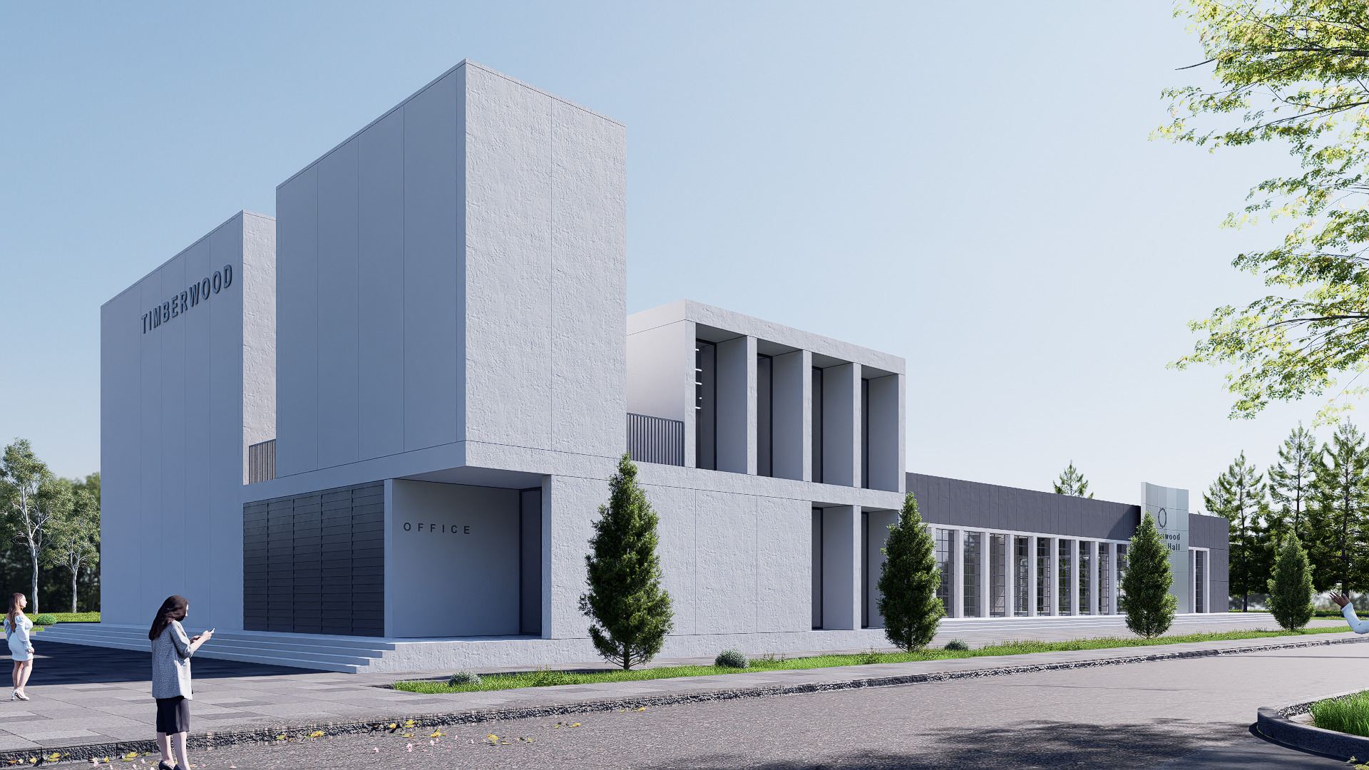 Convention Center Low-poly 3D model_8