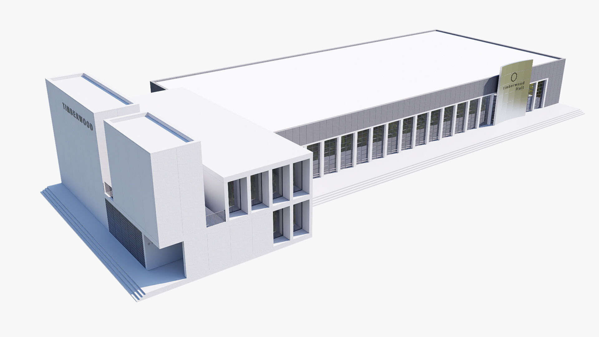 Convention Center Low-poly 3D model_9