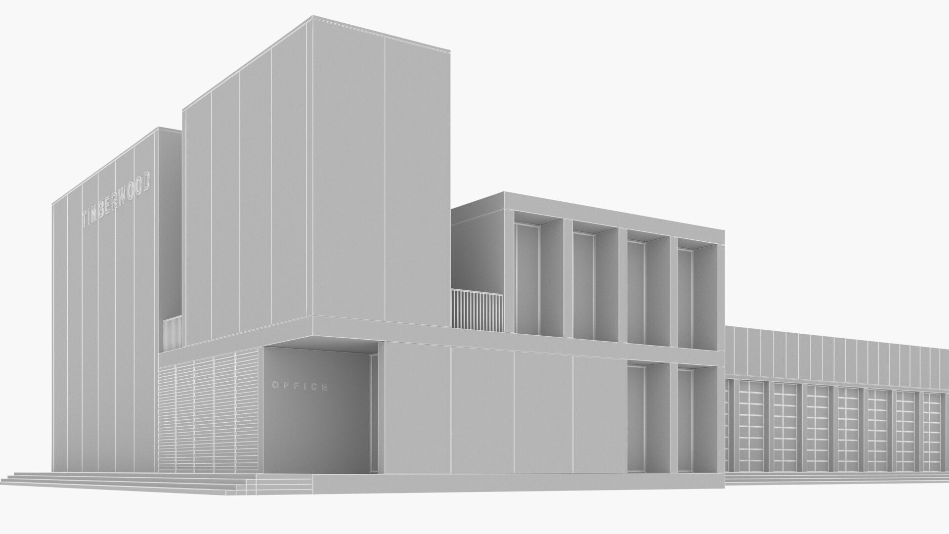 Convention Center Low-poly 3D model_12