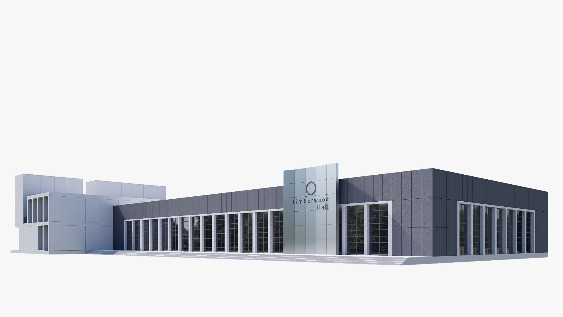 Convention Center Low-poly 3D model_6