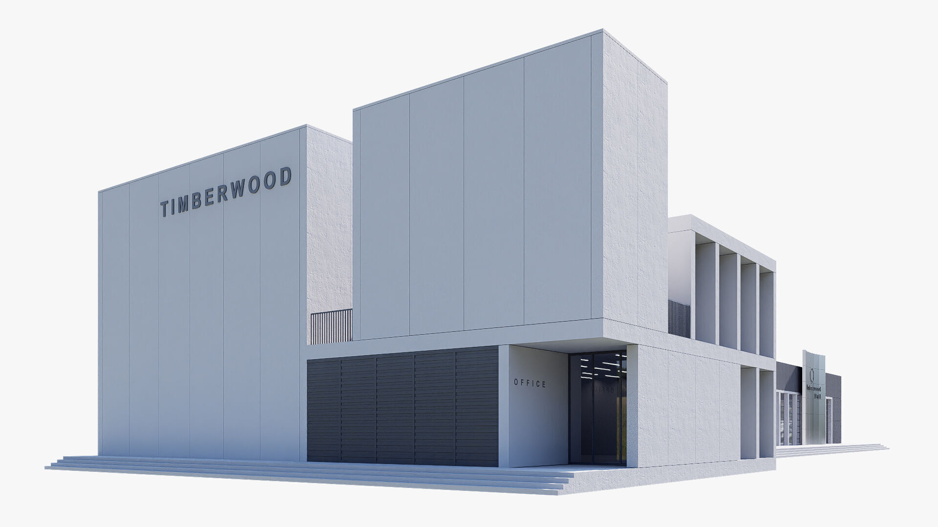 Convention Center Low-poly 3D model_4