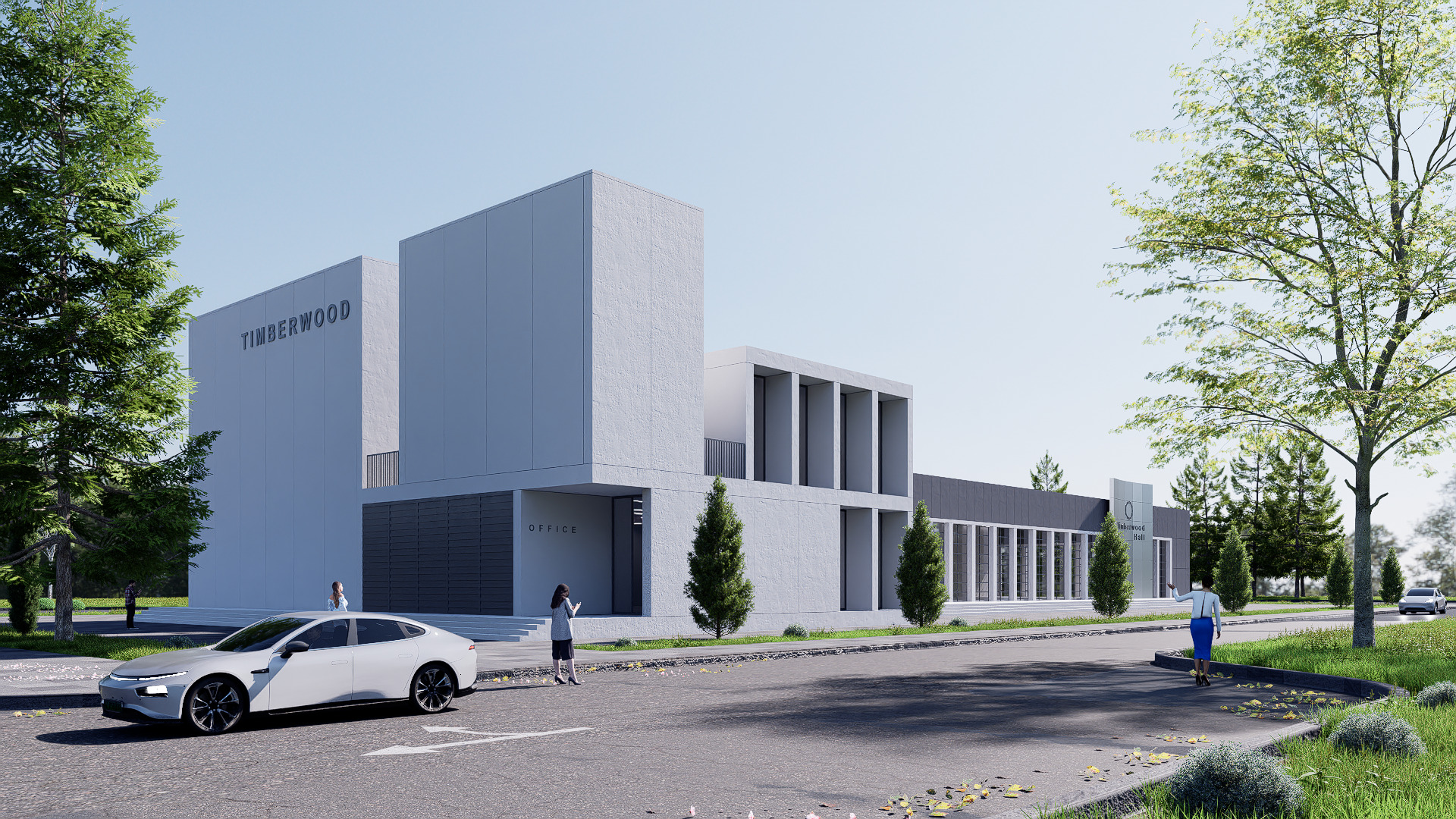 Convention Center Low-poly 3D model_1