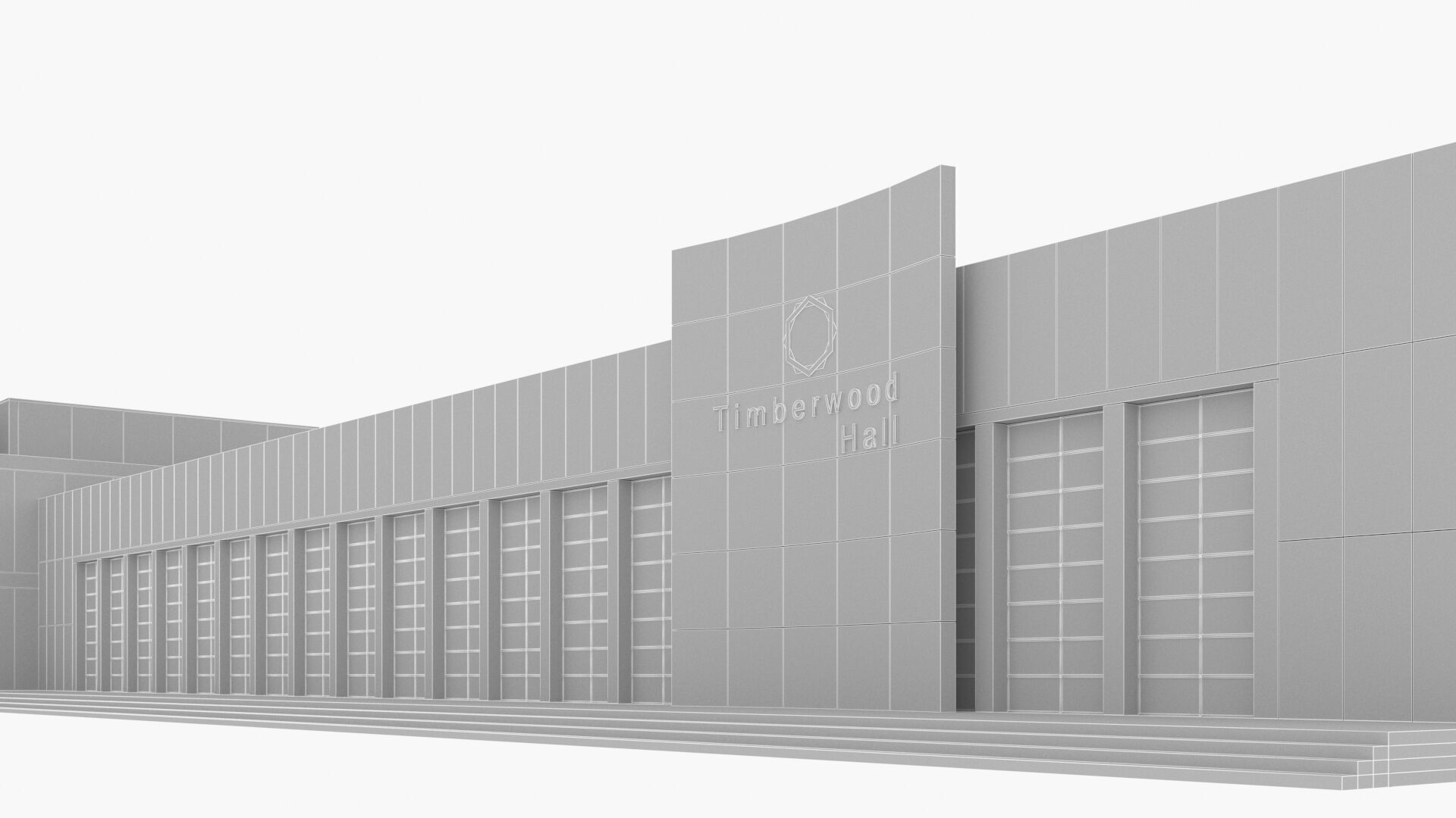 Convention Center Low-poly 3D model_14