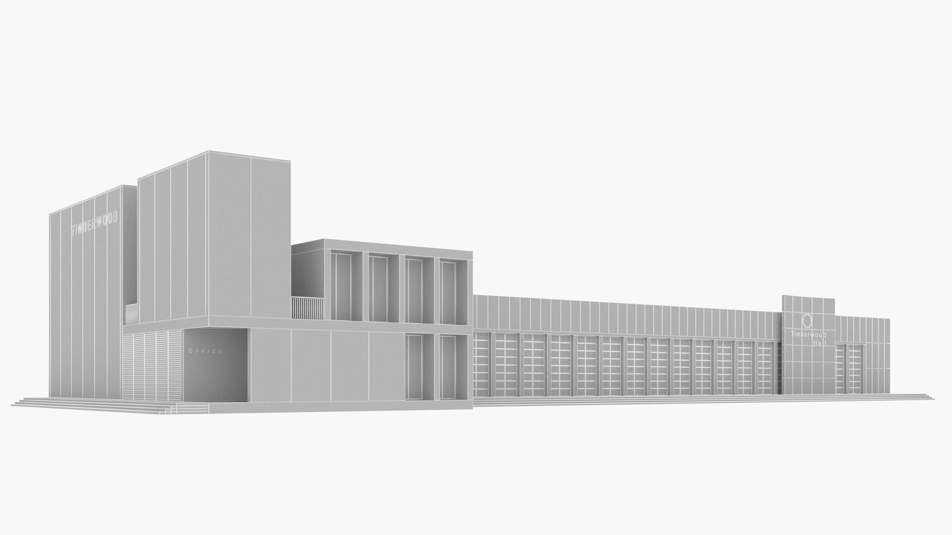 Convention Center Low-poly 3D model_15