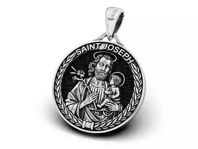 Saint Joseph pendant 3D print model