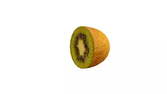 Low-Poly Kiwi Fruit Slice