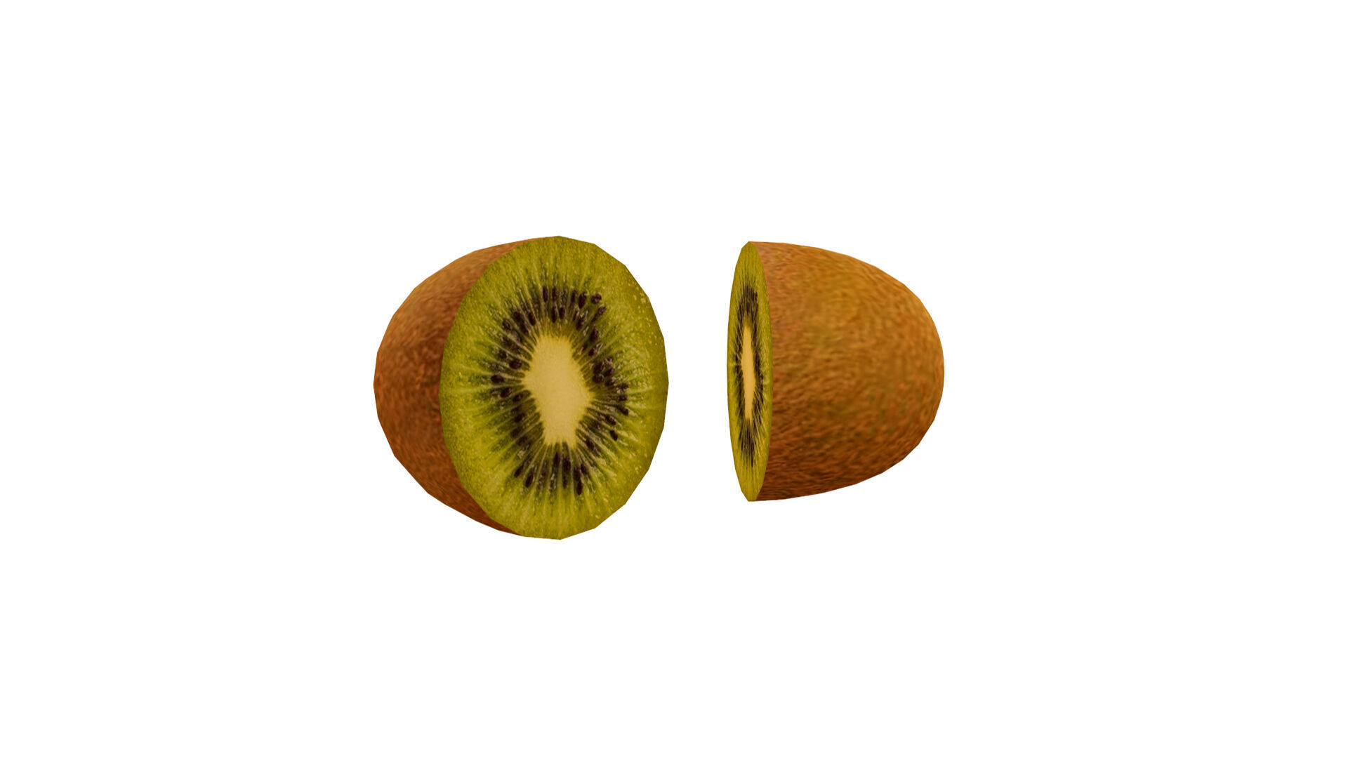Low-Poly Kiwi Fruit Slice Low-poly 3D model_2