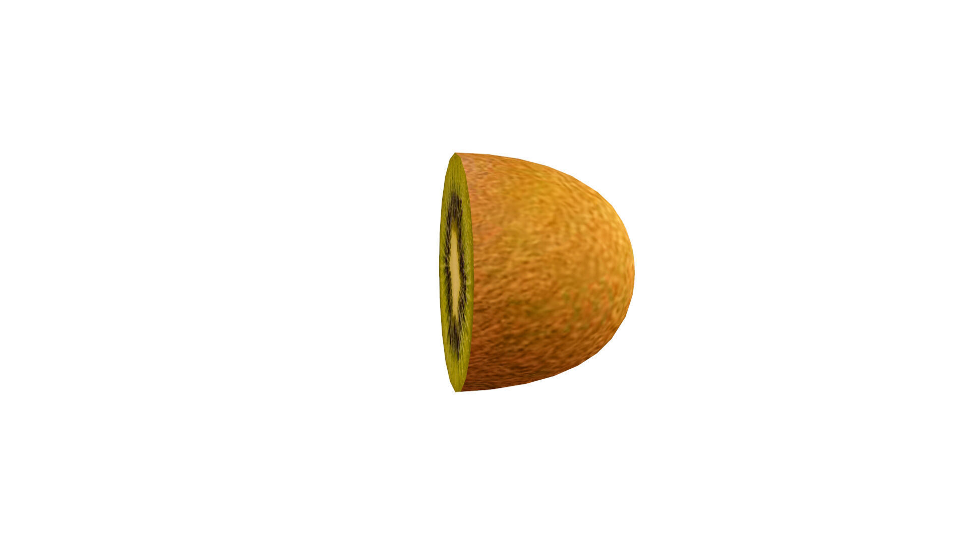 Low-Poly Kiwi Fruit Slice Low-poly 3D model_1
