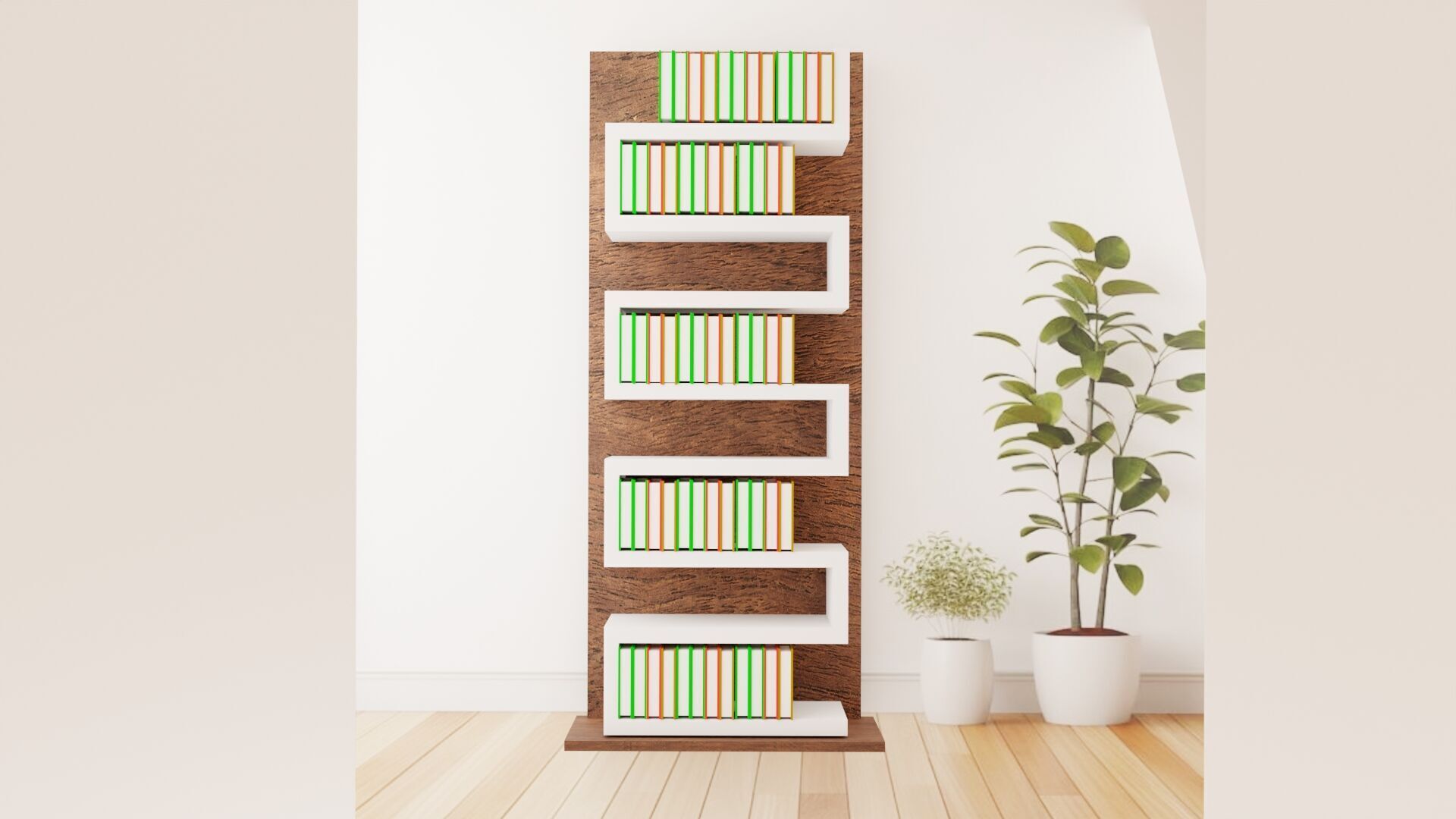 Bookcase 02 3D model_4