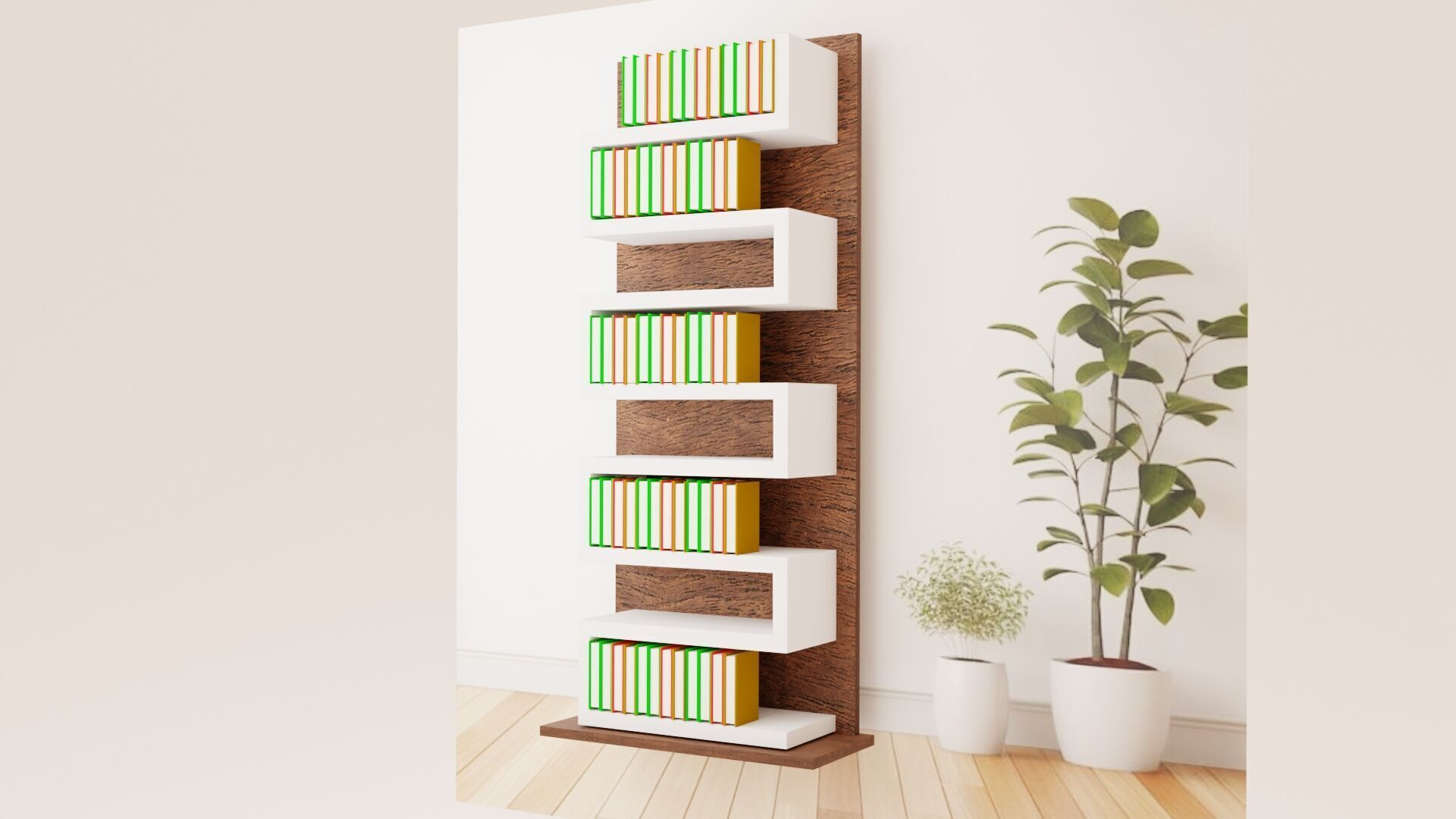 Bookcase 02 3D model_5