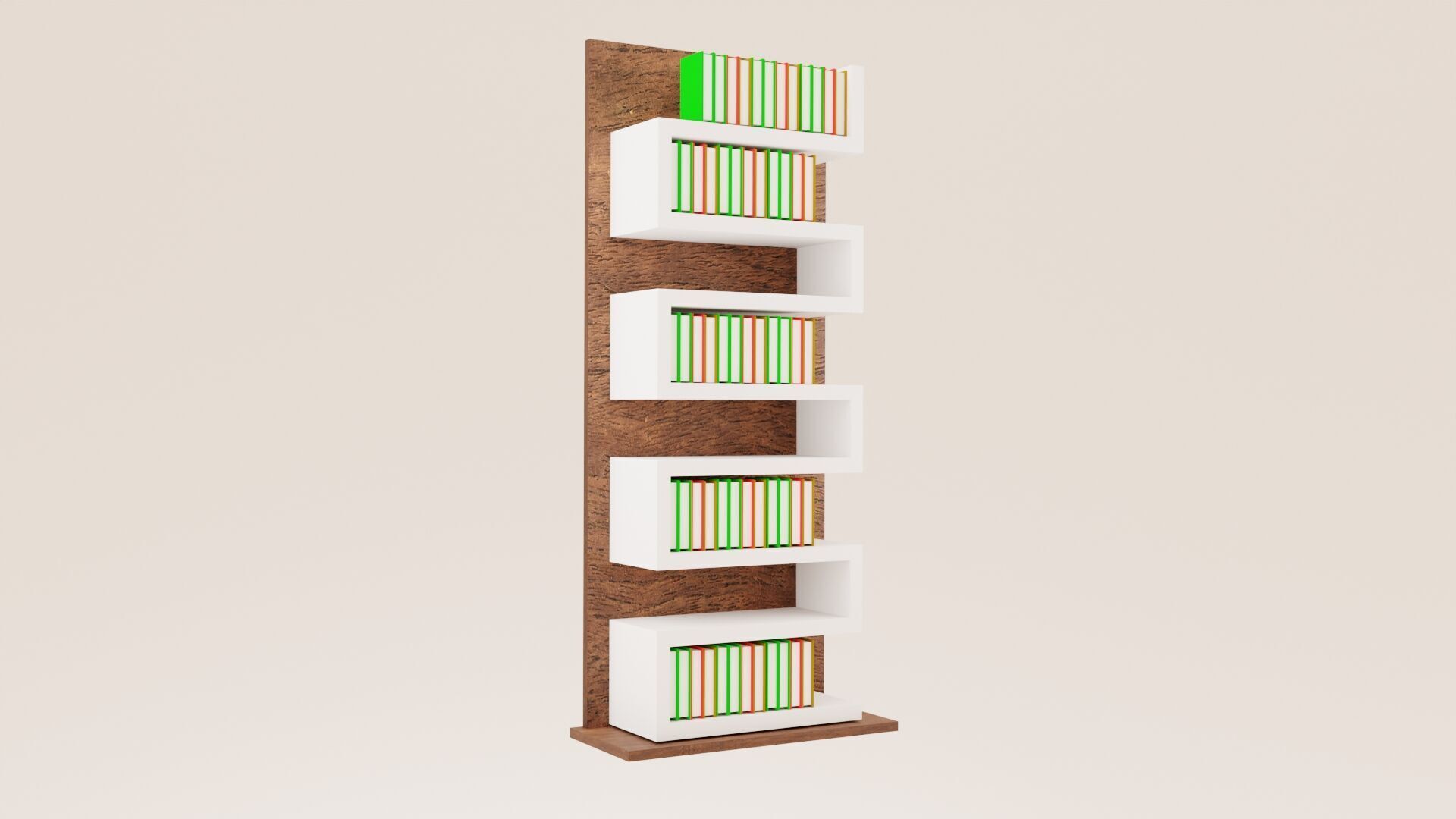 Bookcase 02 3D model_6