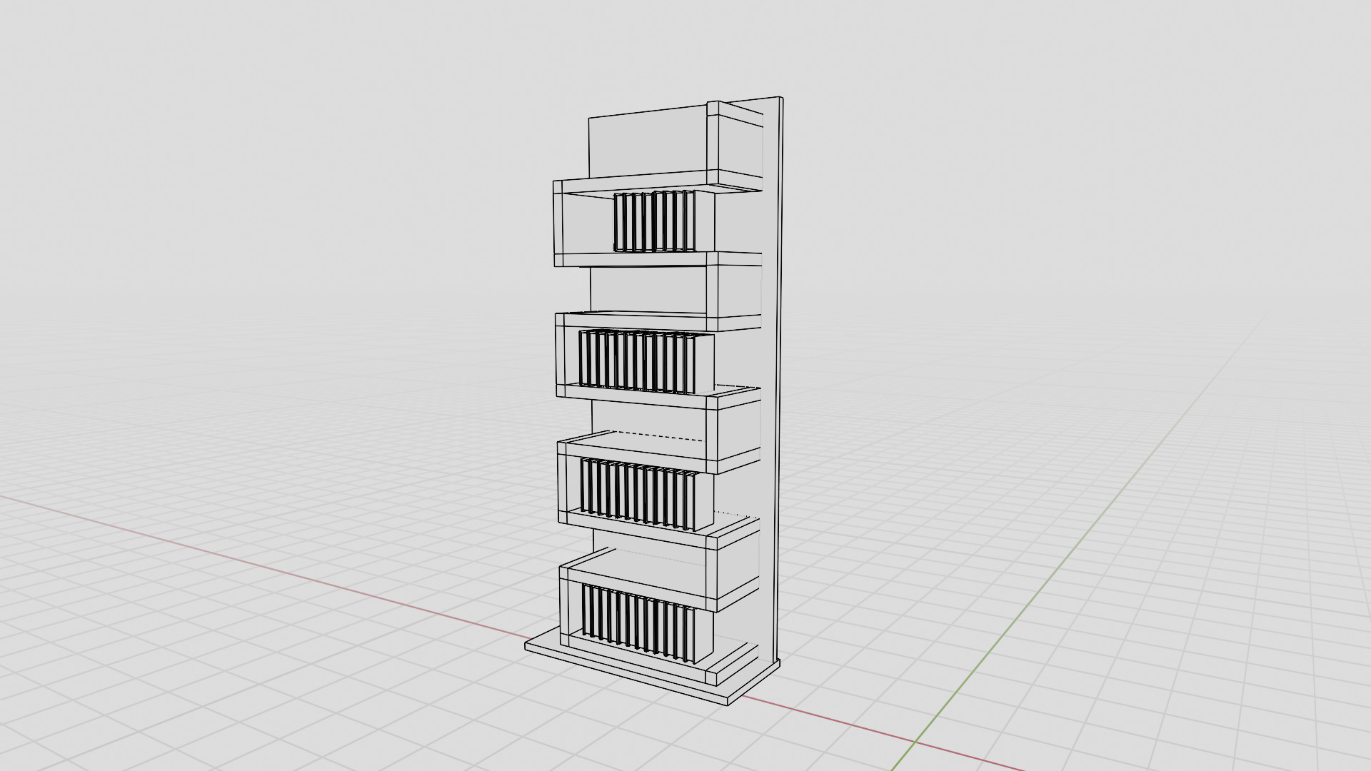 Bookcase 02 3D model_3