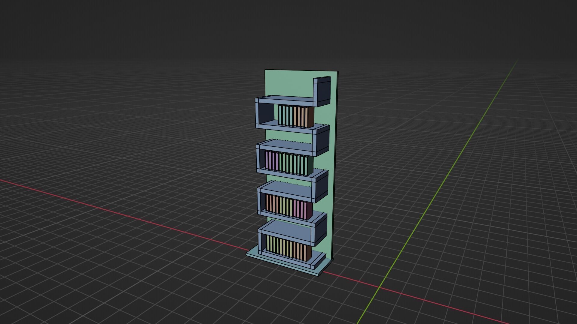 Bookcase 02 3D model_2