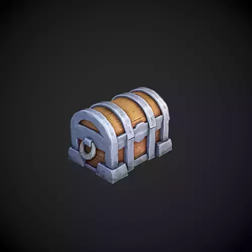 Model Parate chest Wood box Props Low-poly 3D model