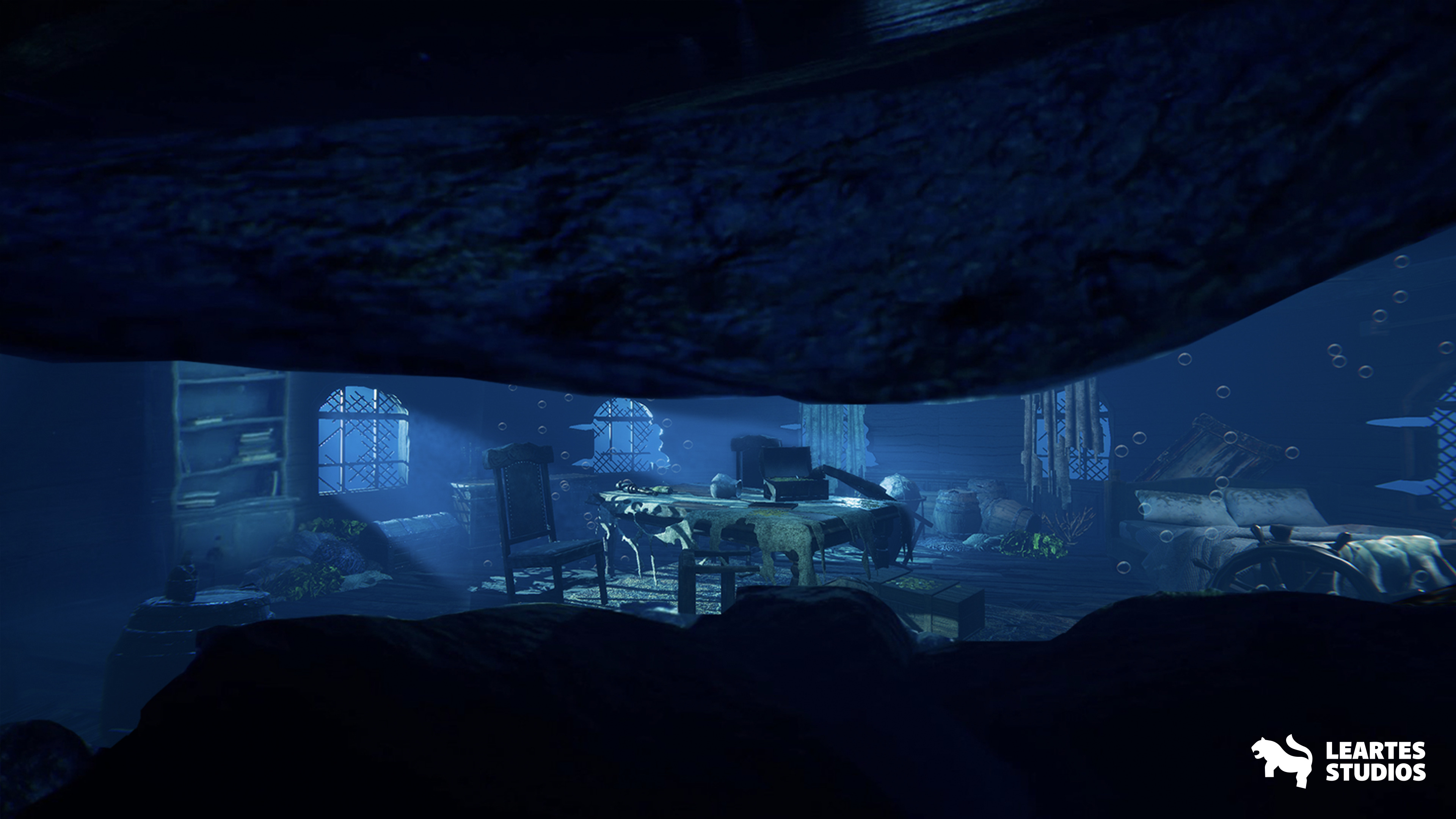 Underwater Sunken Ship Environment Low-poly 3D model_5