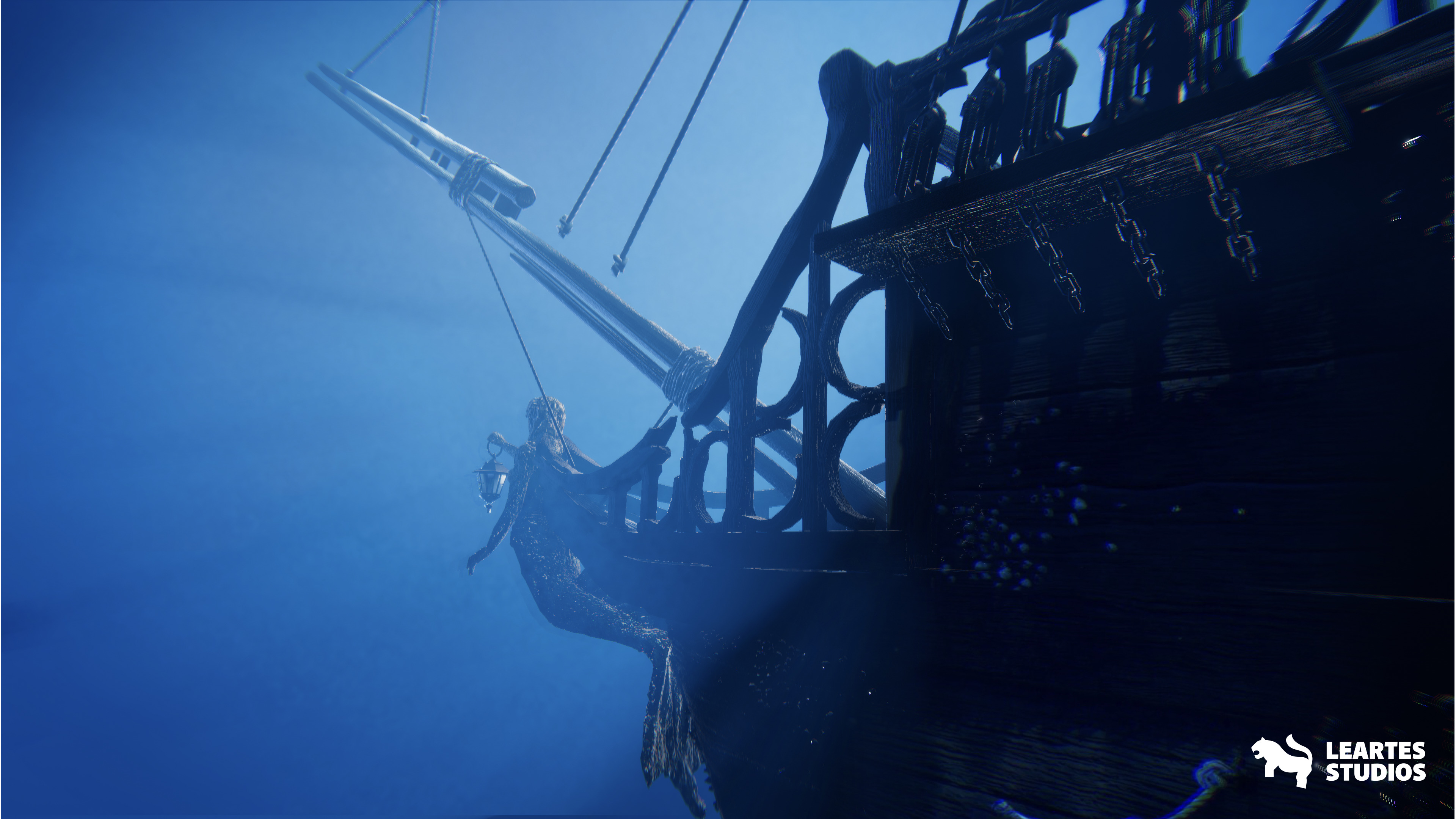 Underwater Sunken Ship Environment Low-poly 3D model_7