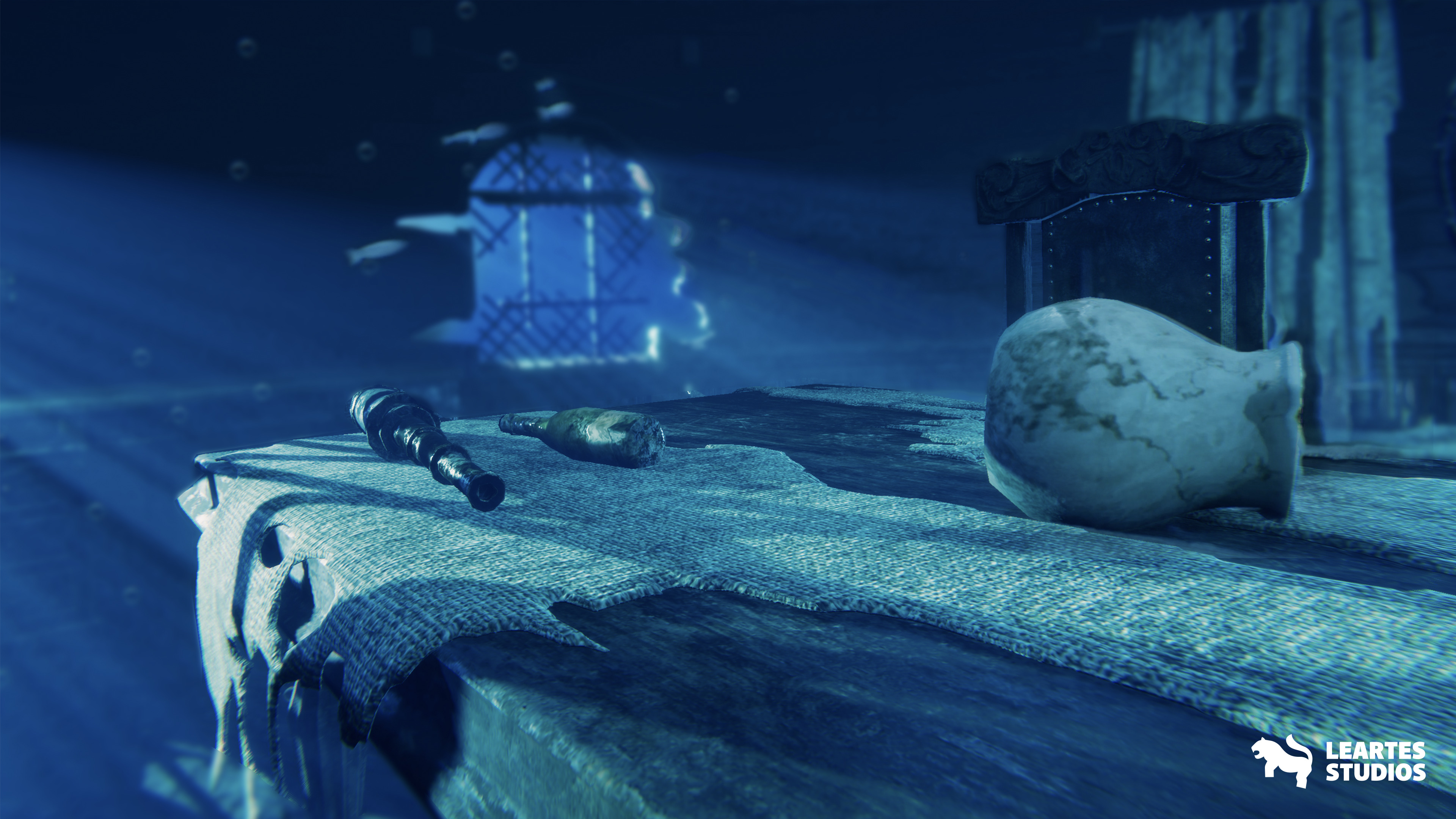 Underwater Sunken Ship Environment Low-poly 3D model_8