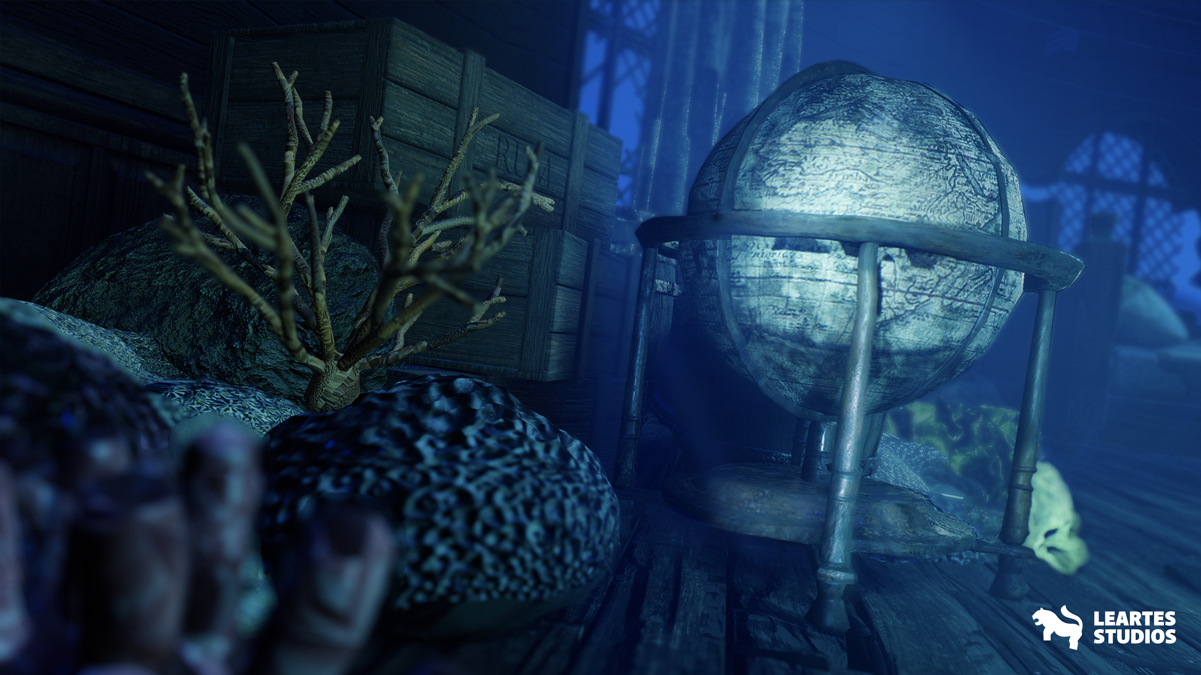 Underwater Sunken Ship Environment Low-poly 3D model_10