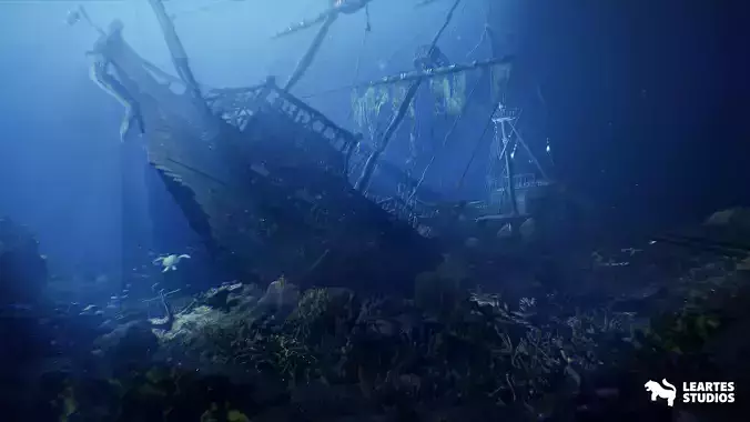 Underwater Sunken Ship Environment