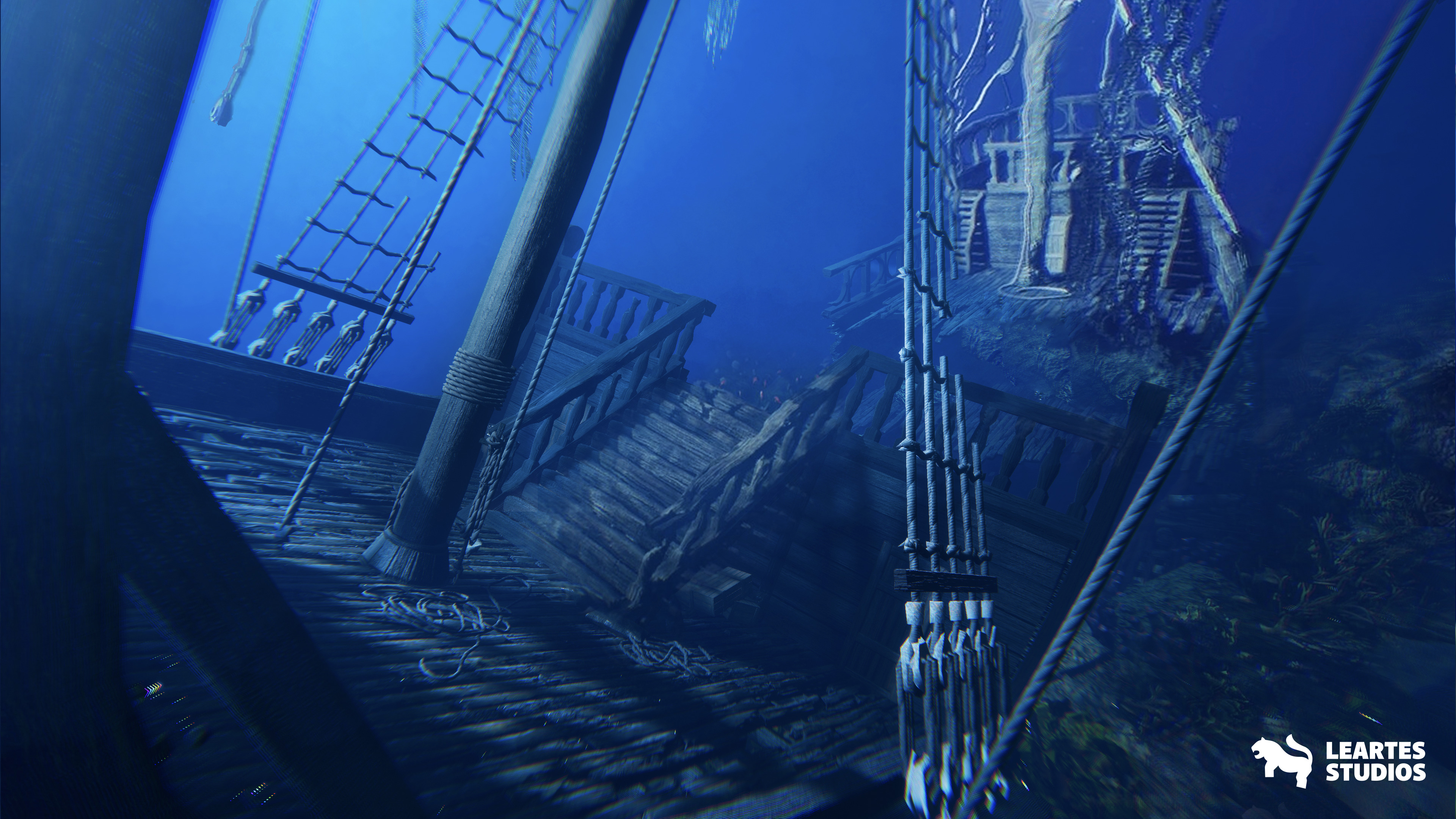 Underwater Sunken Ship Environment Low-poly 3D model_14