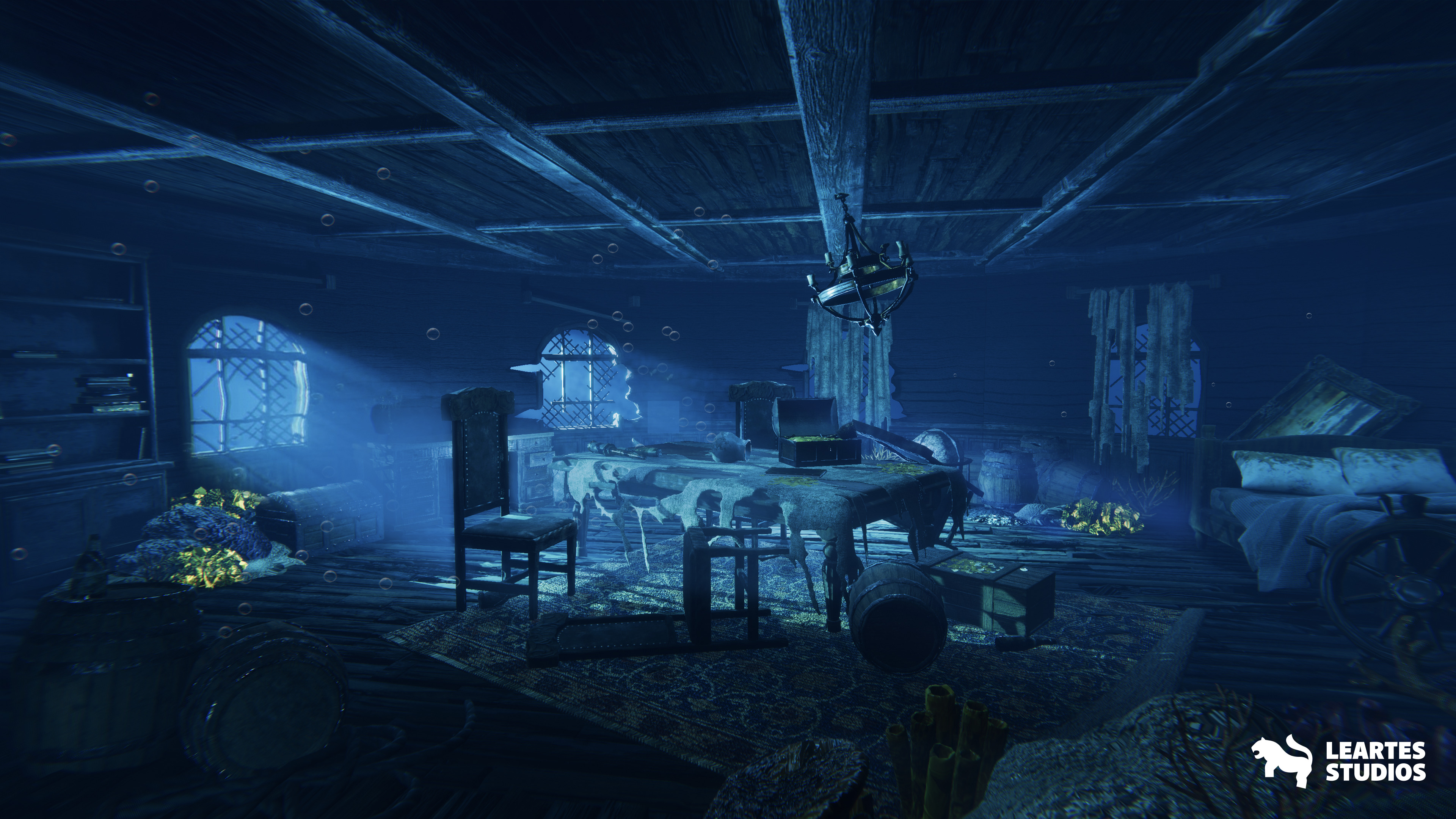 Underwater Sunken Ship Environment Low-poly 3D model_12