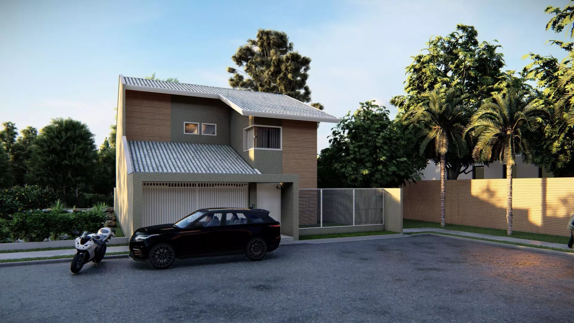 Casa Scene-villa-modern house 3D model_0