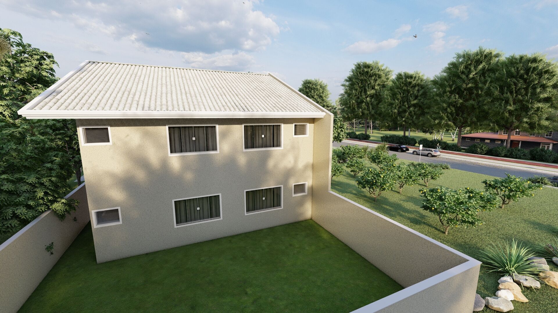 Casa Scene-villa-modern house 3D model_1