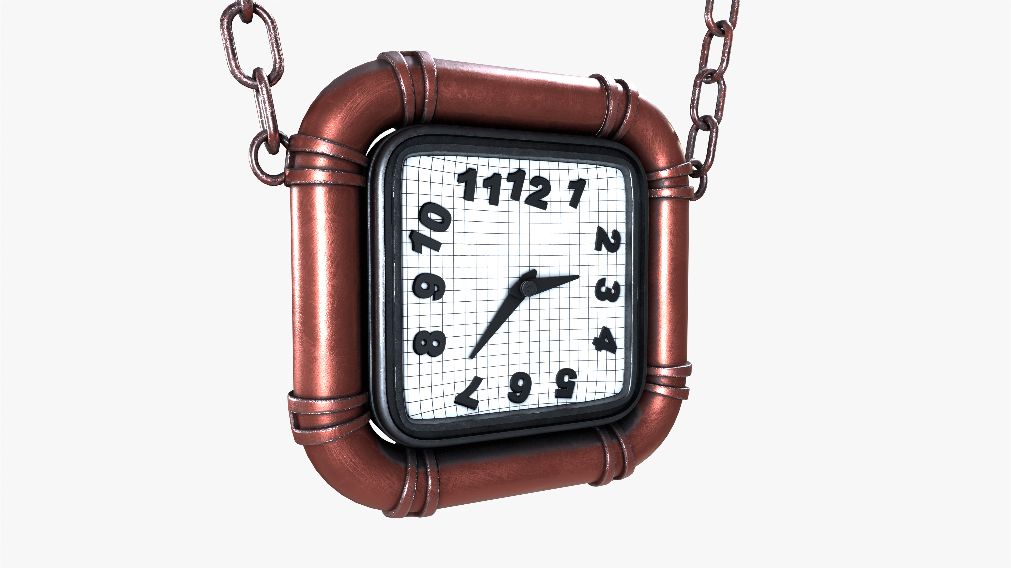 Wall clock Low-poly 3D model_7