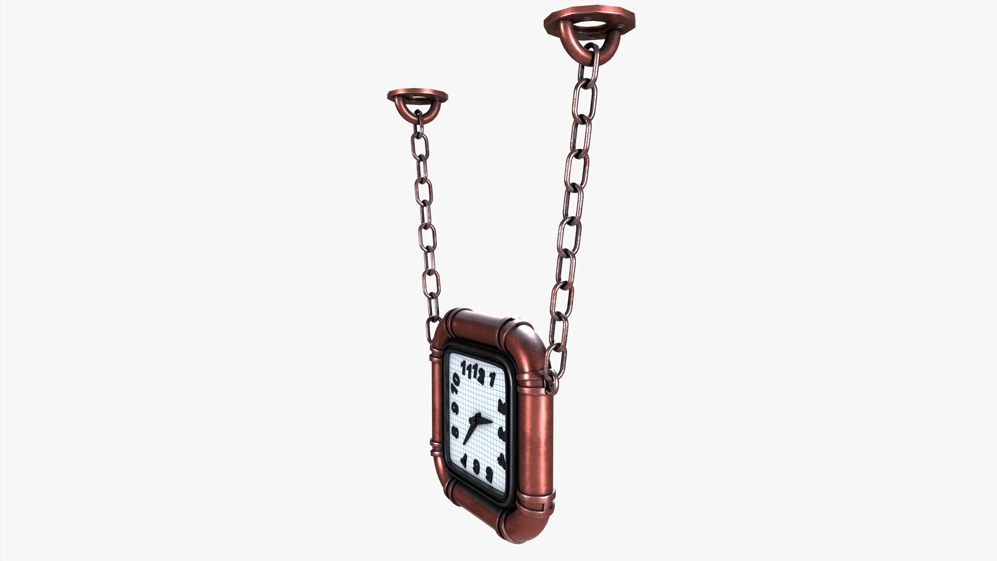 Wall clock Low-poly 3D model_5