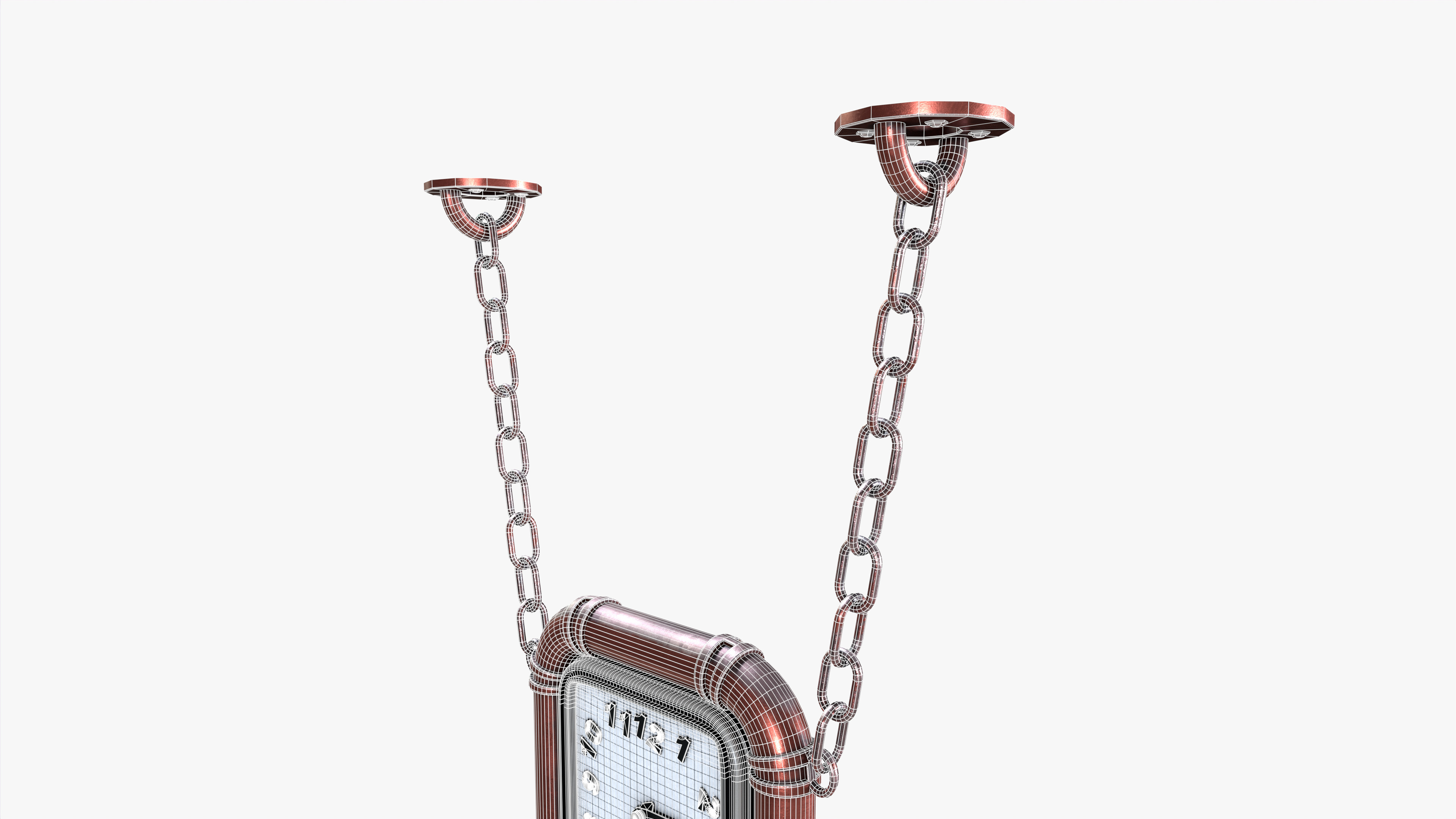 Wall clock Low-poly 3D model_2