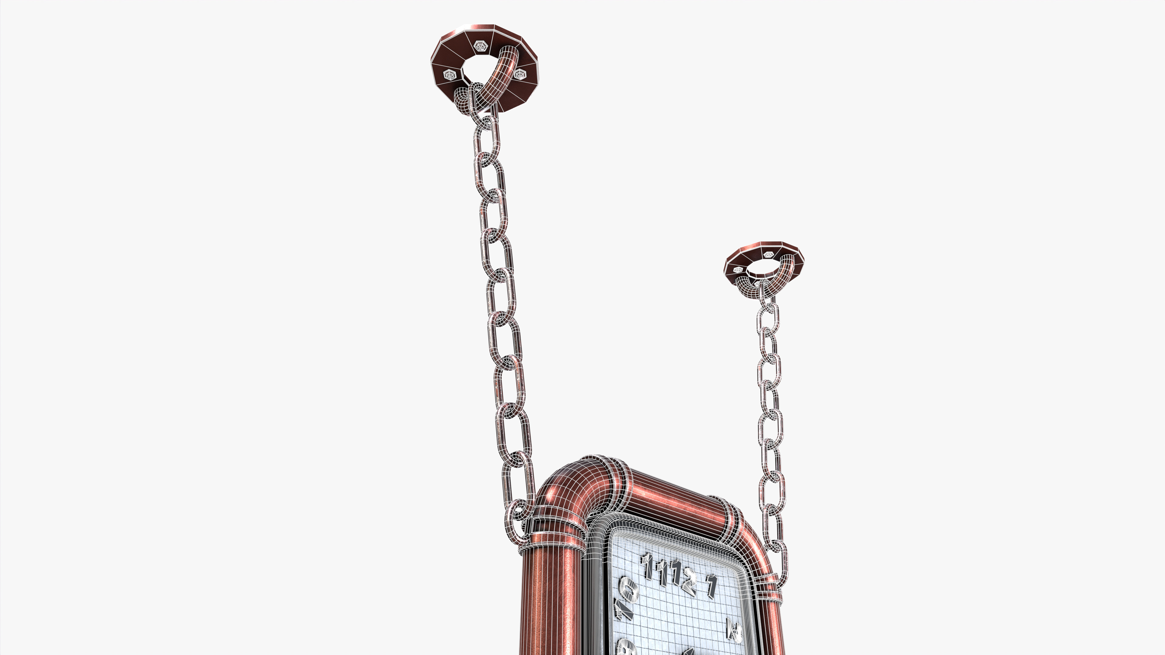 Wall clock Low-poly 3D model_3